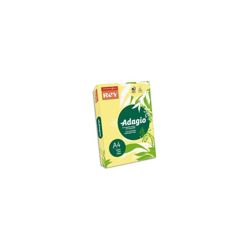 Papier couleur Banane fluo - Rey - Adagio flash - 500 feuilles  A4 - 80g - Copieur, laser, jet encre 