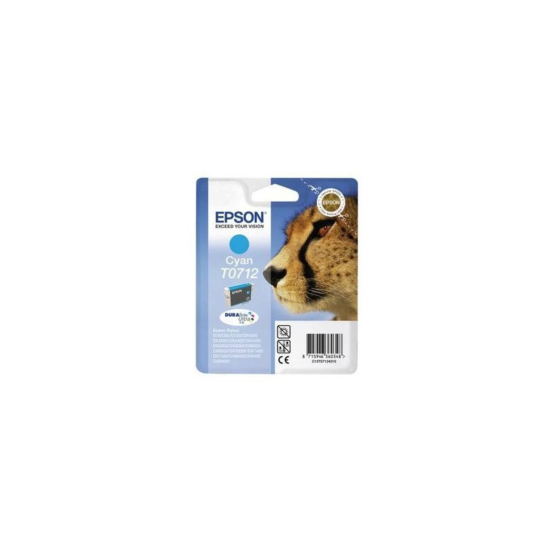 Cartouche jet d'encre - Epson - C13T07124011 Cyan (bleu) - Guépard - Cartouche jet d'encre - Epson - C13T07124011 Cyan (bleu) - Guépard -