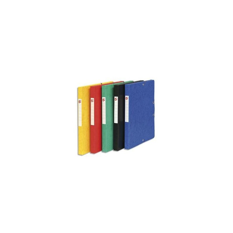 Boîte de classement à élastique - Carte lustrée 7/10 - 600g - Dos 25mm - Coloris assortis - 5 ETOILES Boîte de classement à élastique - Carte lustrée 7/10 - 600g - Dos 25mm - Coloris assortis - 5 ETOILES
