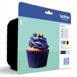 Cartouche brother jet d'encre LC123VALBP pack 4 encres noir/cyan/magenta/jaune