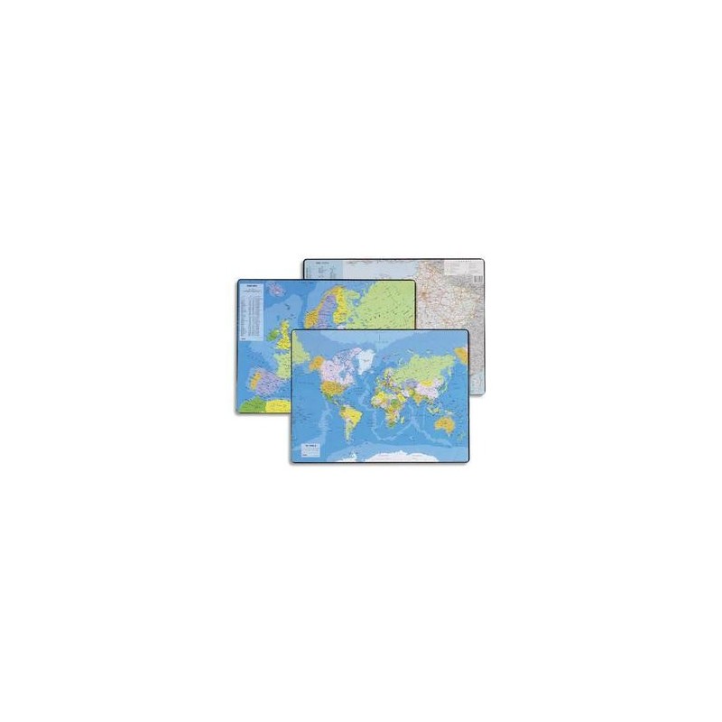 Sous mains - Carte du PLANISPHERE - 53x40 cm - ESSELTE Sous mains - Carte du PLANISPHERE - 53x40 cm - ESSELTE