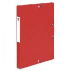 Boîte classement à Elast. - Carte 600g - Rouge - Dos 25mm - 5ETOILES