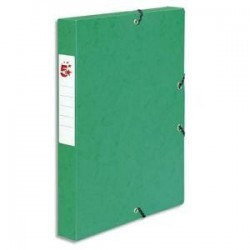 Boîte classement à Elast. - Carte 600g - Vert - Dos 40mm - 5ETOILES
