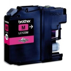 Cartouche brother jet d'encre LC123M couleur magenta 600p
