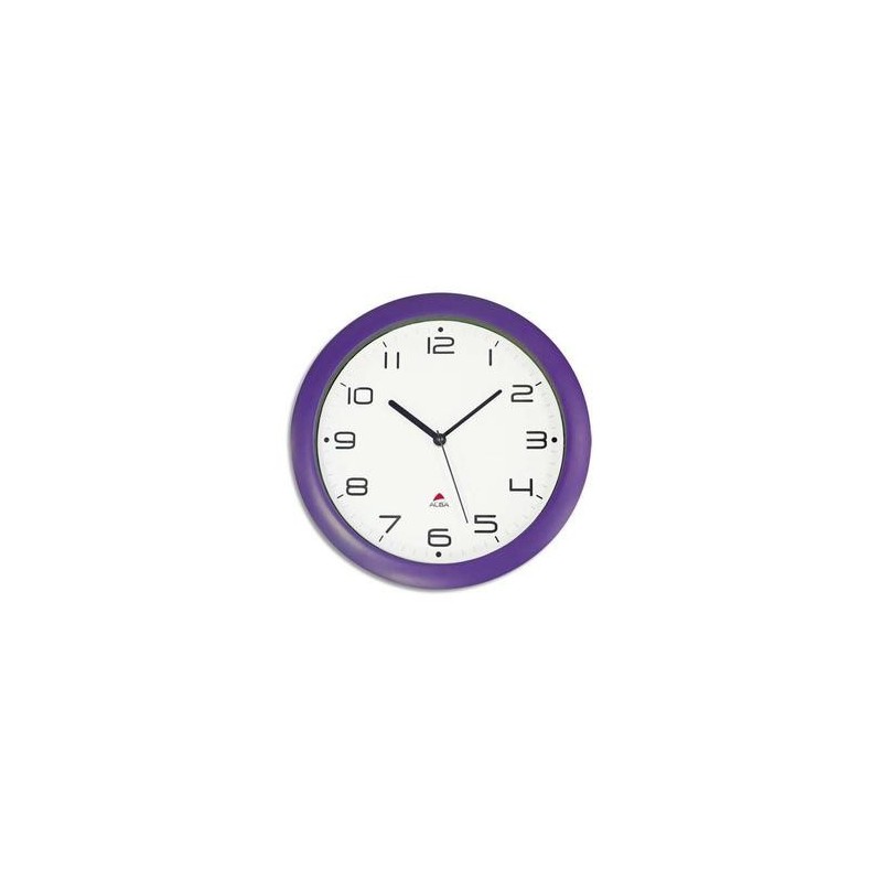 Horloge murale - Cadran ABS - Diam. 30cm - Prune - ALBA Horloge murale - Cadran ABS - Diam. 30cm - Prune - ALBA