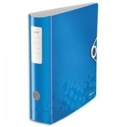 Classeur à levier WOW - Dos rond de 7,5cm -Polypro.-  31,8x31,4 - Bleu - LEITZ