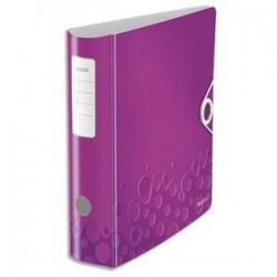 Classeur à levier WOW - Dos rond de 7,5cm -Polypro.- 31,8x31,4 - Violet - LEITZ