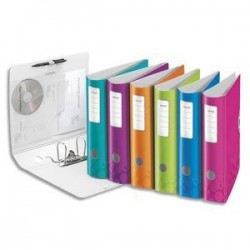 Classeur à levier WOW - Dos rond de 7,5cm -Polypro.- 31,8x31,4 - Assortis - LEITZ