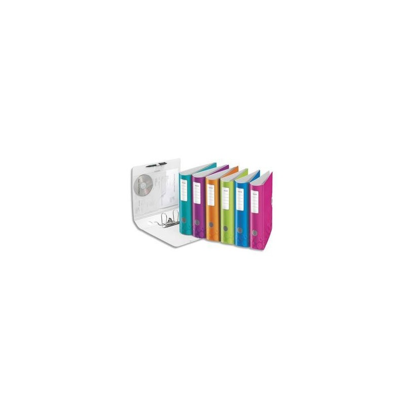 Classeur à levier WOW - Dos rond de 7,5cm -Polypro.-  31,8x31,4 - Assortis - LEITZ