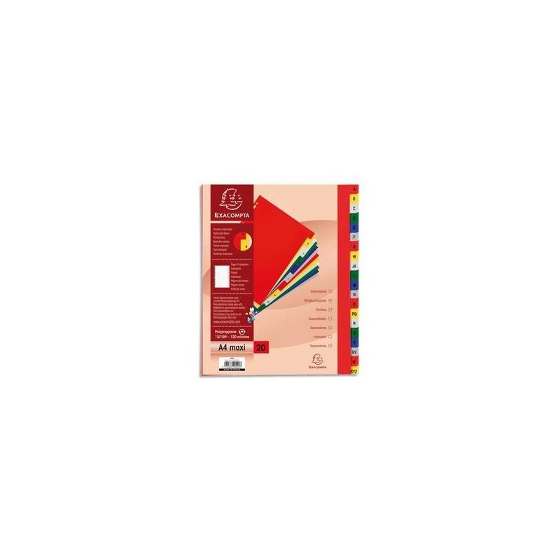 Intercalaires imprimés - Alphabétique - Polypro. - 12/100è - EXACOMPTA Intercalaires imprimés - Alphabétique - Polypro. - 12/100è - EXACOMPTA