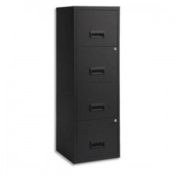 PIERRE HENRY Maxi Classeur pour dossiers suspendus 4 tiroirs - Dimensions : L40 x H126 x P40 cm noir