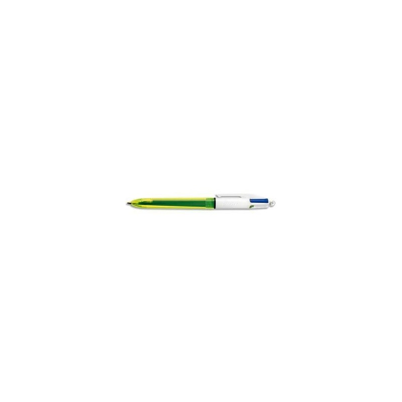 Stylo Bille - 4 couleurs fun + Jaune fluo - BIC Stylo Bille - 4 couleurs fun + Jaune fluo - BIC