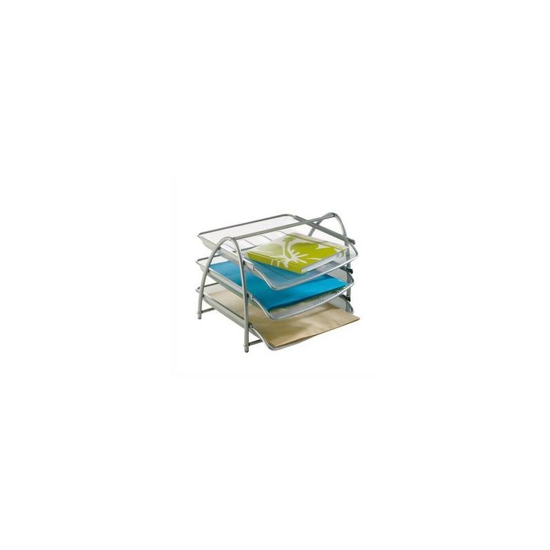 3 Corbeilles/Courrier - Métal argenté - MESH - ALBA 3 Corbeilles/Courrier - Métal argenté - MESH - ALBA