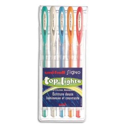 Poch/5 Stylos -Gel - TOP LIGHTS - Ass. Pastels - UNIBALL