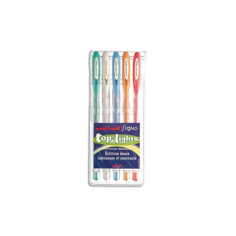 Poch/5 Stylos -Gel - TOP LIGHTS - Ass. Pastels - UNIBALL