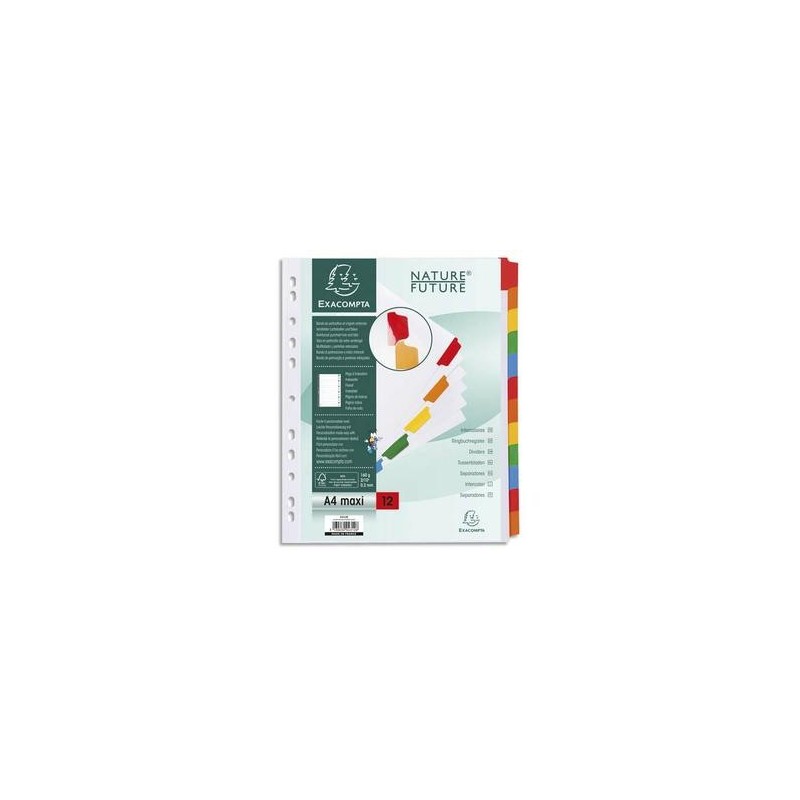 Interc/12 Touches - 170g - 11 Trous - A4+ - EXACOMPTA Interc/12 Touches - 170g - 11 Trous - A4+ - EXACOMPTA