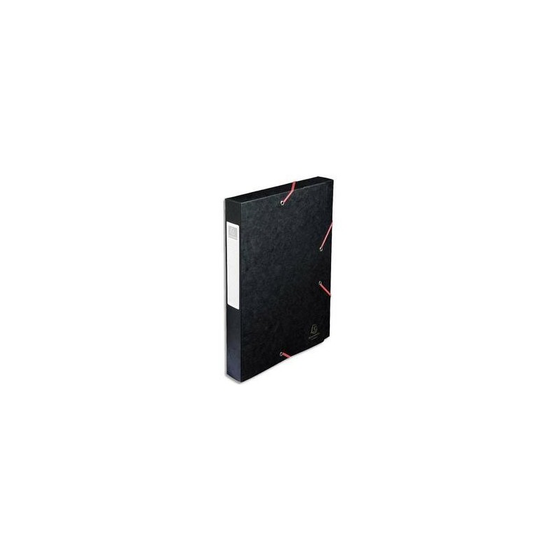 Chem/3 Rab+Elast - CARTOBOX - D4cm - Noir - EXACOMPTA