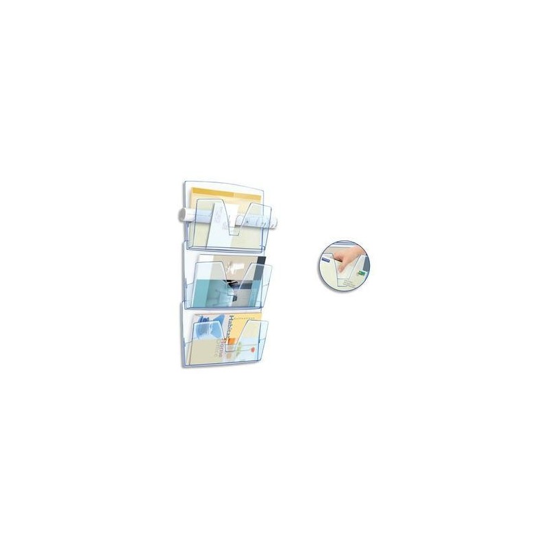 Trieur mural - 3 corbeilles - Ice Blue - (lxhxp) 36,1x27x8,6cm - CEP Trieur mural - 3 corbeilles - Ice Blue - (lxhxp) 36,1x27x8,6cm - CEP
