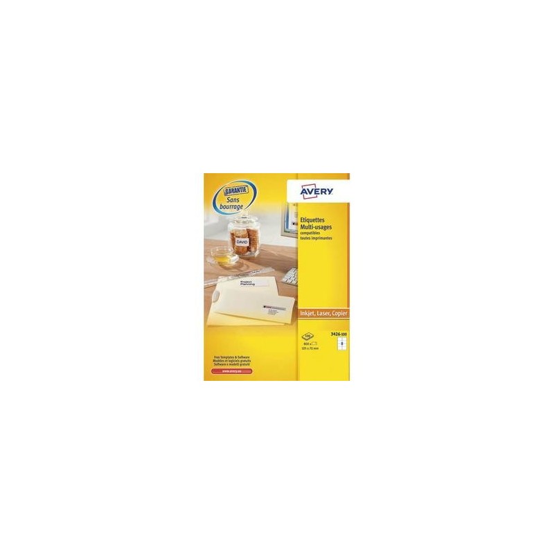 Bte/800 Etiq - Multiusage -10,5X7cm - Blanc - AVERY Bte/800 Etiq - Multiusage -10,5X7cm - Blanc - AVERY
