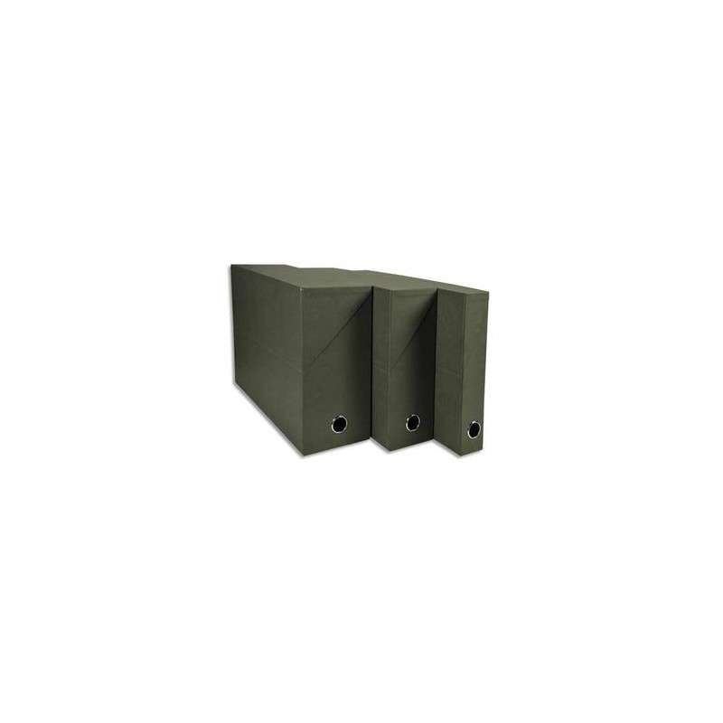 EXACOMPTA Boîte transfert pâte naturelle, carton rigide recouvert de papier recylé vert foncé, dos 12 cm EXACOMPTA Boîte transfert pâte naturelle, carton rigide recouvert de papier recylé vert foncé, dos 12 cm