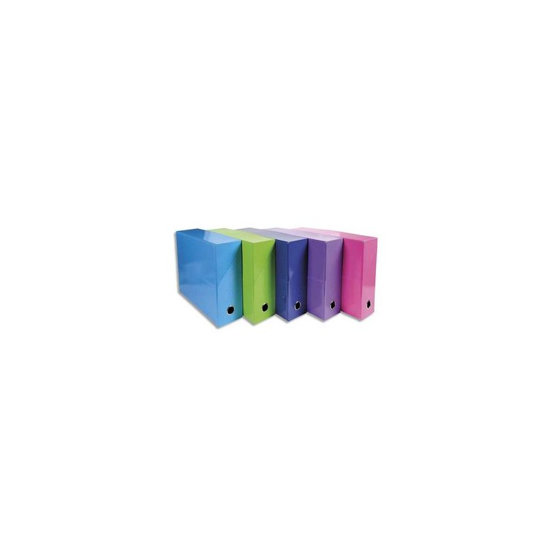 EXACOMPTA Boîte de transfert Iderama, carte lustrée pelliculée, dos 9,5 cm, 34x26 cm, coloris assortis EXACOMPTA Boîte de transfert Iderama, carte lustrée pelliculée, dos 9,5 cm, 34x26 cm, coloris assortis
