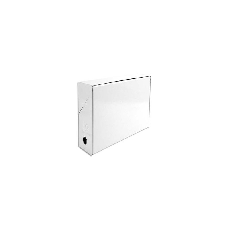 EXACOMPTA Boîte de transfert Iderama, carte lustrée pelliculée, dos 9,5 cm, 34x26 cm, coloris blanc EXACOMPTA Boîte de transfert Iderama, carte lustrée pelliculée, dos 9,5 cm, 34x26 cm, coloris blanc