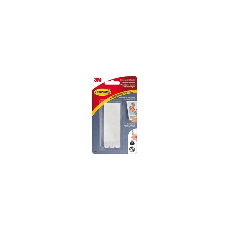 POST-IT Blister de 8 Languettes fixation Command(TM) cadres à bords étroits modèle fin blanc Poids max 5,4Kg POST-IT Blister de 8 Languettes fixation Command(TM) cadres à bords étroits modèle fin blanc Poids max 5,4Kg