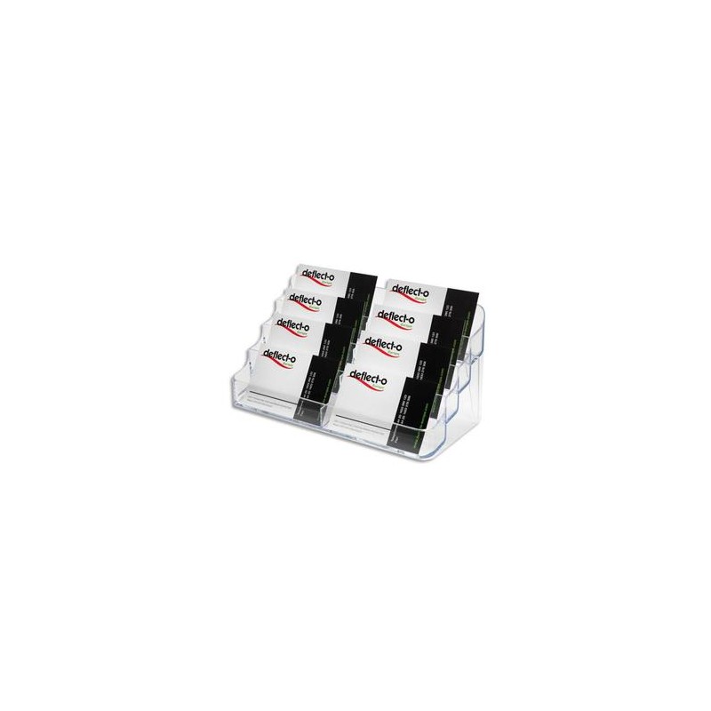 DEFLECTO Porte-cartes de visite 2x4 compartiments - Dimensions L20 x H9,9 x P9,2 cm coloris transparent DEFLECTO Porte-cartes de visite 2x4 compartiments - Dimensions L20 x H9,9 x P9,2 cm coloris transparent
