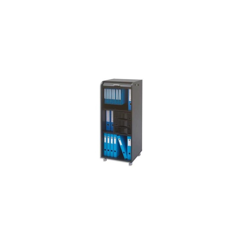 SIMMOB Meuble de rangement noir avec 2 tablettes 3 tiroirs et un support DS 47 x 117 x 39 cm SIMMOB Meuble de rangement noir avec 2 tablettes 3 tiroirs et un support DS 47 x 117 x 39 cm