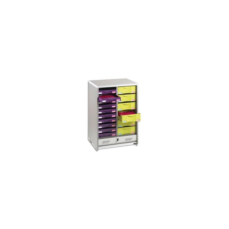 SIMMOB Desserte mobile Multiclass alu blanc 2 colonnes - Dimensions L60 x H85 x P46 cm SIMMOB Desserte mobile Multiclass alu blanc 2 colonnes - Dimensions L60 x H85 x P46 cm