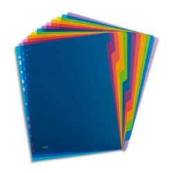 ELBA Intercalaire SCHOOL LIFE 12 touches polypropylène translucide A4, coloris assortis