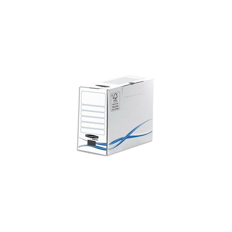 BANKERS BOX Boîte archives dos de 15cm BASIQUE, montage manuel, en carton blanc/bleu BANKERS BOX Boîte archives dos de 15cm BASIQUE, montage manuel, en carton blanc/bleu