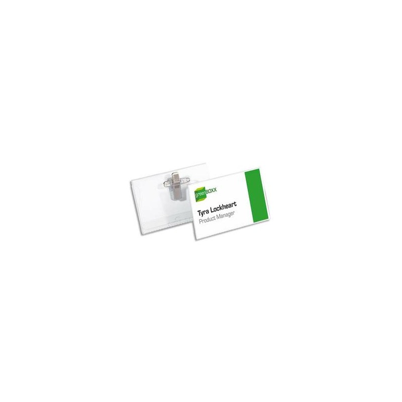 DURABLE Boîte de 50 Portes-badge + pince Combi double fixation + bristol Format L9 x P5,4 cm transparent DURABLE Boîte de 50 Portes-badge + pince Combi double fixation + bristol Format L9 x P5,4 cm transparent