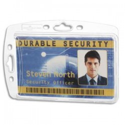 DURABLE Boîte 10 Porte-carte fermés pour 1 carte, double perfo sans attache - L8,5 x H 5,4 cm