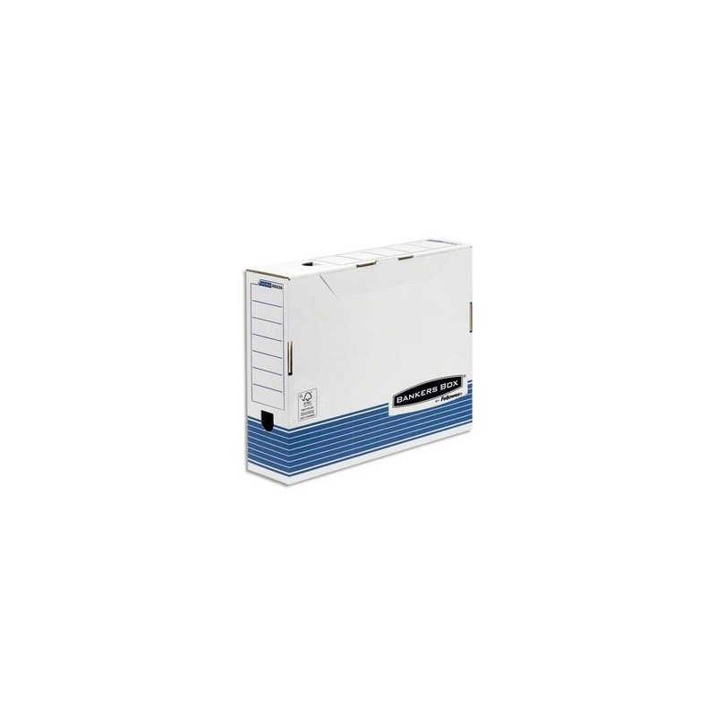 BANKERS BOX Boîte archives SYSTEM format A3, dos de 10cm, montage automatique, carton recyclé blanc/bleu BANKERS BOX Boîte archives SYSTEM format A3, dos de 10cm, montage automatique, carton recyclé blanc/bleu