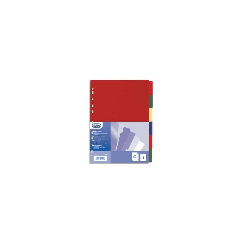 ELBA Jeu de 12 intercalaires polypro 3/10e format A4+ opaque coloré ELBA Jeu de 12 intercalaires polypro 3/10e format A4+ opaque coloré