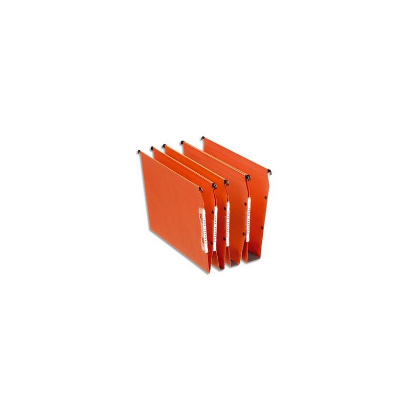 ESSELTE Boîte de 25 dossiers suspendus DUAL ARMOIRE en kraft 240g. Fond V, volet agrafage. Orange ESSELTE Boîte de 25 dossiers suspendus DUAL ARMOIRE en kraft 240g. Fond V, volet agrafage. Orange