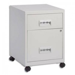 PIERRE HENRY Caisson Combi mobile 2 tiroirs dont 1 pour dossiers suspendus L40 x H56 x P40 cm gris
