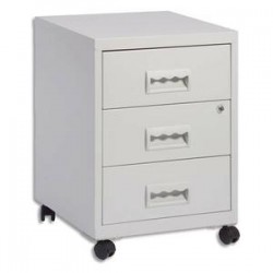 PIERRE HENRY Caisson Rang Concept mobile 3 tiroirs - Dimensions : L40 x H56 x P40 cm gris