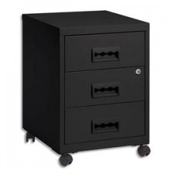 PIERRE HENRY Caisson Rang Concept mobile 3 tiroirs - Dimensions : L40 x H56 x P40 cm noir