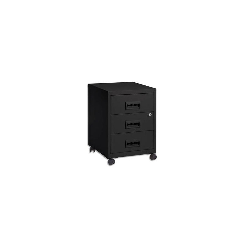 PIERRE HENRY Caisson Rang Concept mobile 3 tiroirs - Dimensions : L40 x H56 x P40 cm noir