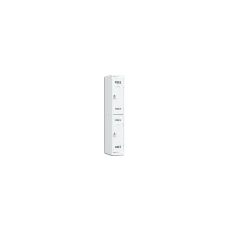 VINCO Vestiaire 2 Cases + 1 Colonne - Dimensions : L30 x H180 x P50 cm gris perle