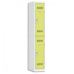 VINCO Vestiaire 2 Cases + 1 Colonne - Dimensions : L30 x H180 x P50 cm gris perle anis