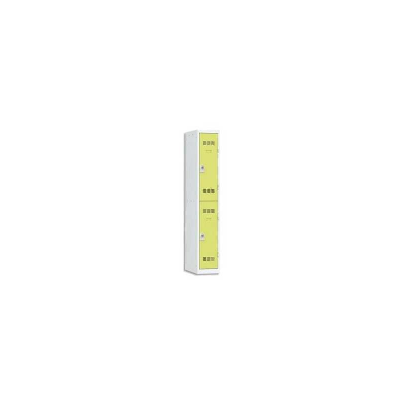 VINCO Vestiaire 2 Cases + 1 Colonne - Dimensions : L30 x H180 x P50 cm gris perle anis