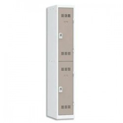 VINCO Vestiaire 2 Cases + 1 Colonne - Dimensions : L30 x H180 x P50 cm gris perle basalte