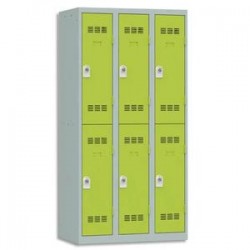 VINCO Vestiaire 2 Cases + 3 Colonnes - Dimensions : L90 x H180 x P50 cm gris perle anis