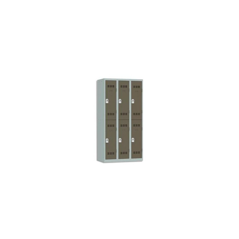 VINCO Vestiaire 2 Cases + 3 Colonnes - Dimensions : L90 x H180 x P50 cm gris perle basalte