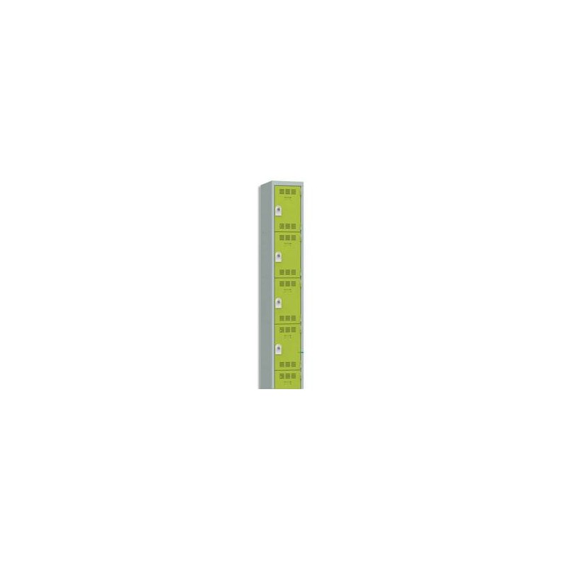 VINCO Vestiaire 4 Cases + 1 Colonne - Dimensions : L30 x H180 x P50 cm gris perle anis