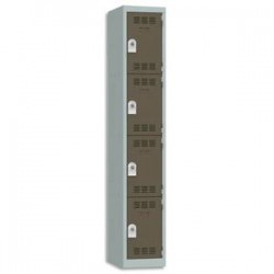 VINCO Vestiaire 4 Cases + 1 Colonne - Dimensions : L30 x H180 x P50 cm gris perle basalte
