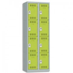 VINCO Vestiaire 4 Cases + 2 Colonnes - Dimensions : L60 x H180 x P50 cm gris perle anis